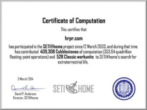 SETI@Home - 408,308 Cobblestones